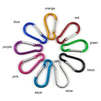 Colorful carabiner, 2 inches, Aluminum rainbow clasp, Bag charm, Bottle clip & key fob findings