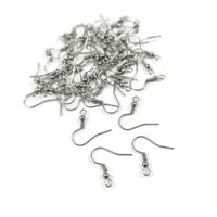 Surgical stainless steel earring hooks 50 pcs (25 pairs) Tarnish free hypoallergenic jewelry findings