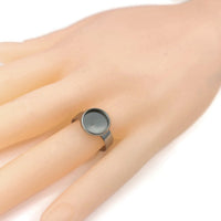 Stainless steel adjustable rings round cabochon settings (fits 8mm, 10mm, 12mm, 14mm) Hypoallergenic jewelry findings