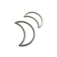 5 moon connector charms, Stainless steel links, Crescent moon pendants for jewelry making