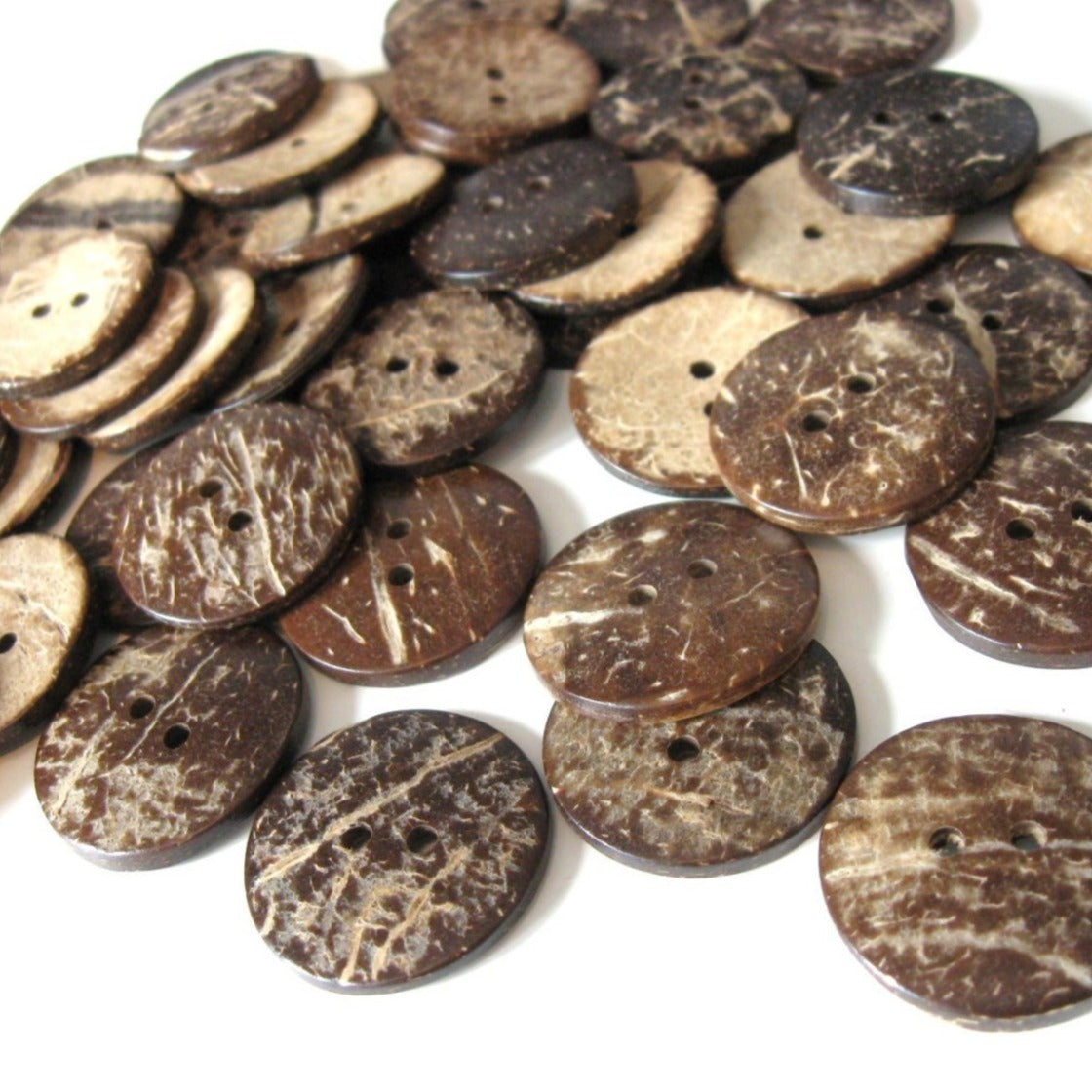 Coconut wooden buttons, 8 sizes available