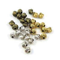 10 Tibetan bicone spacer beads 6mm - Nickel, lead, and cadmium free - Gold, Silver, Bronze