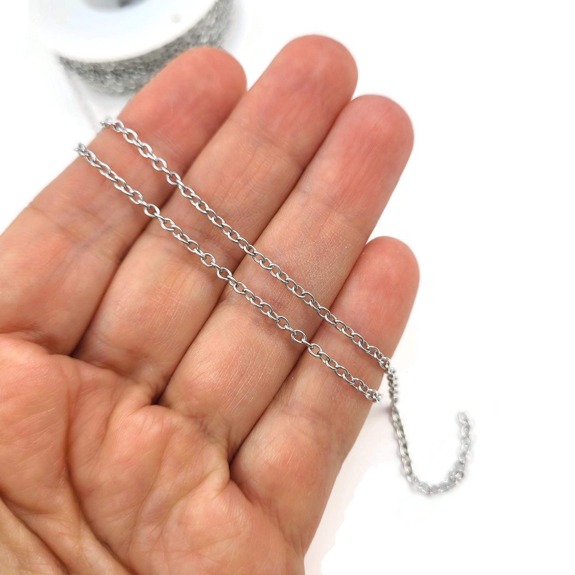 Bulk Stainless Steel Cable Chain, Silver, Gold Plated,, 60 OFF