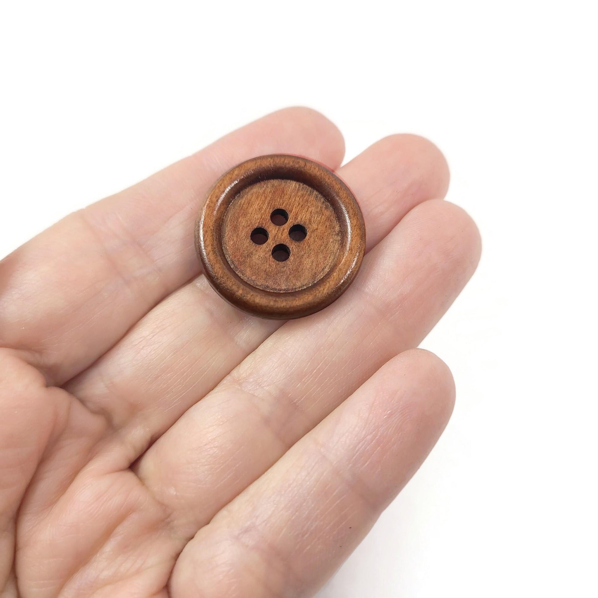 Bouton de bois de 2.5cm - ensemble de 6 boutons en bois naturel
