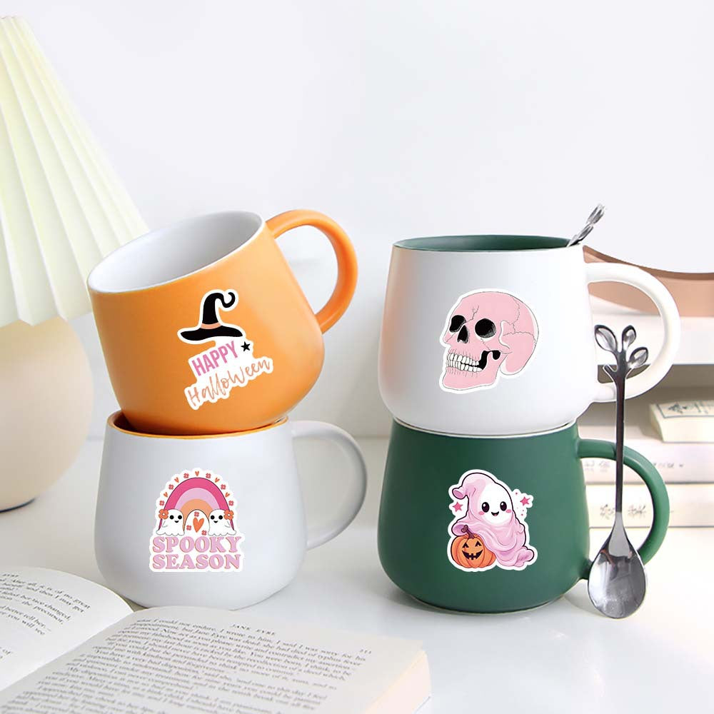 50 pink halloween vinyl sticker pack