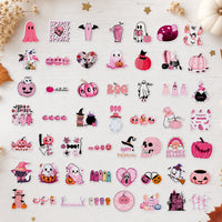 50 pink halloween vinyl sticker pack