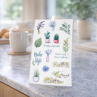 Plants and cute animals sticker set - 6 sheets