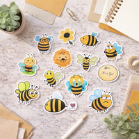50 bee vinyl sticker pack