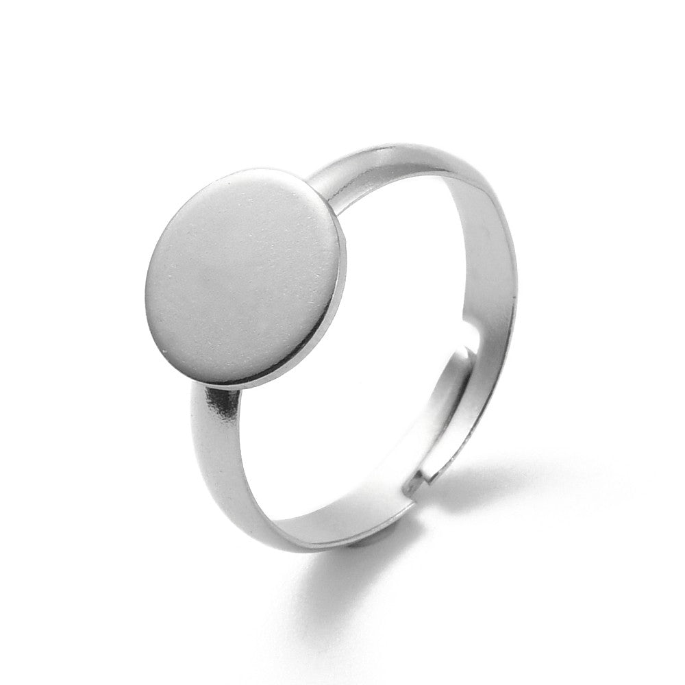Bague ajustable avec support 10mm en acier inoxydable