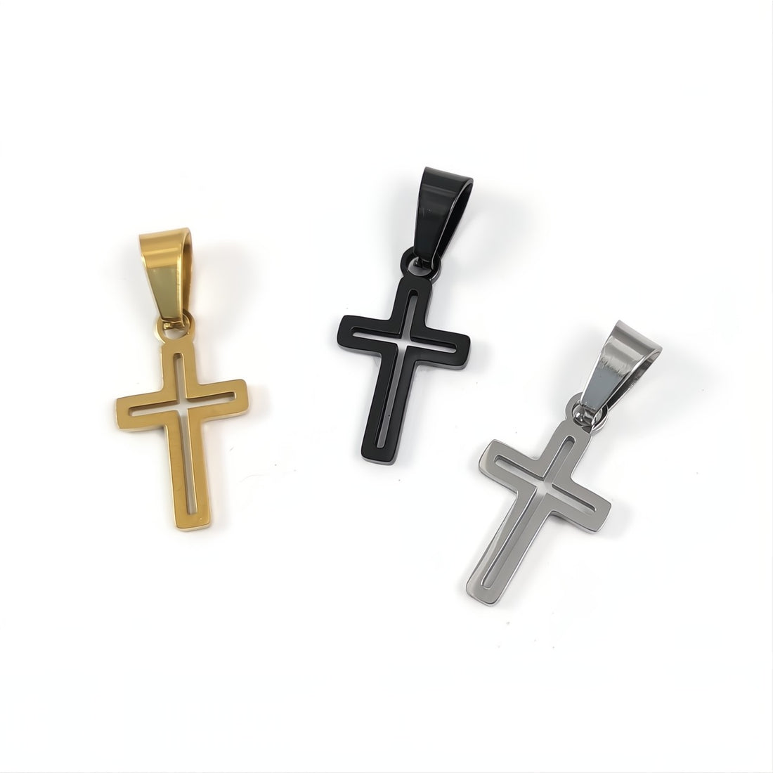 1 stainless steel cross pendant 18mm
