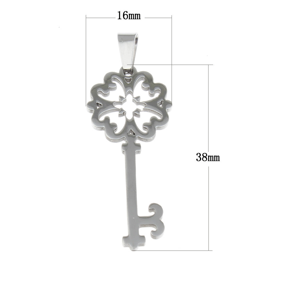 1 Key pendant stainless steel 38mm charm