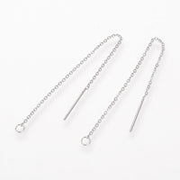 Stainless steel chain ear thread with closed ring - Hypoallergenic 5 pairs