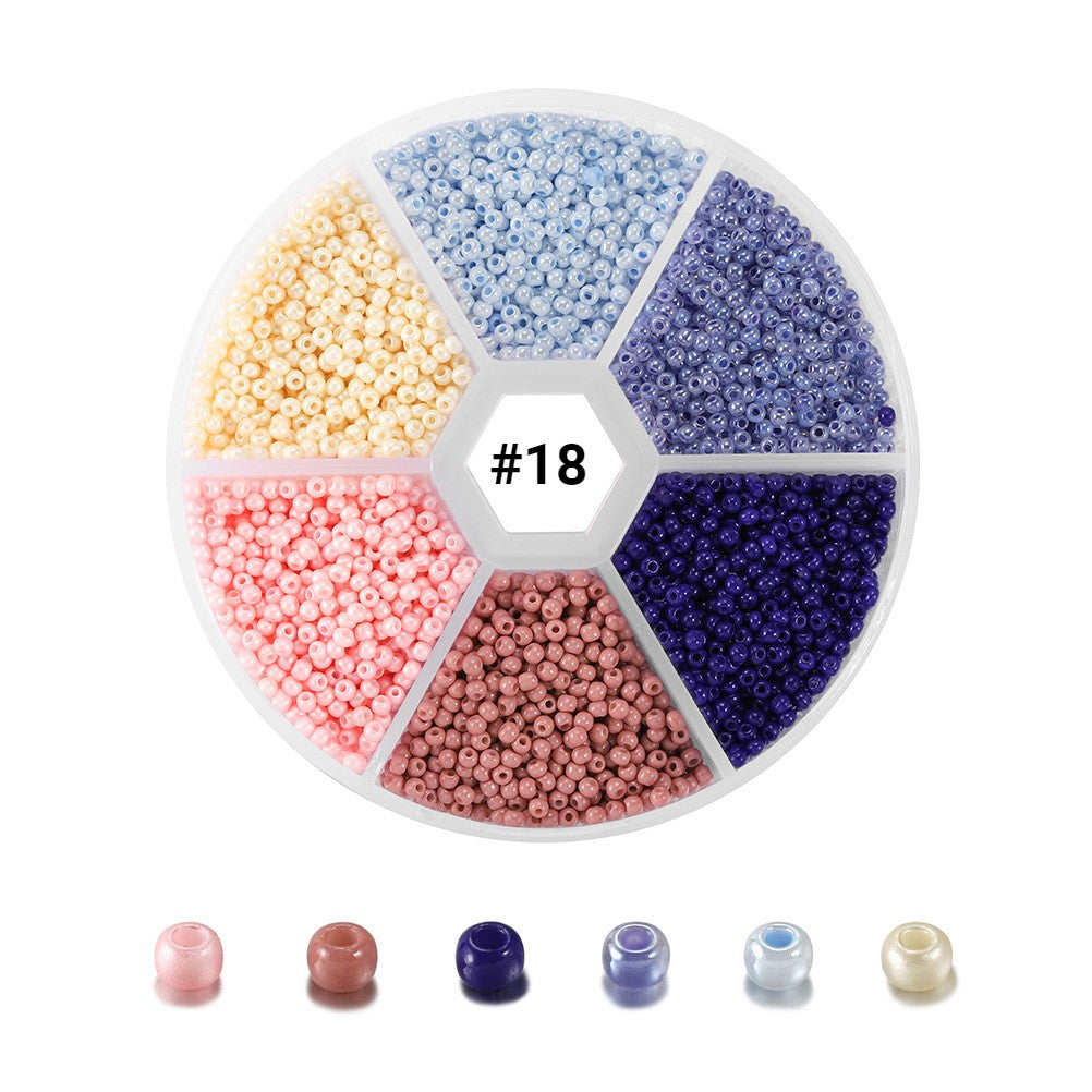 Kit de perles de rocaille en verre 2mm, Assortiments de 4800pcs