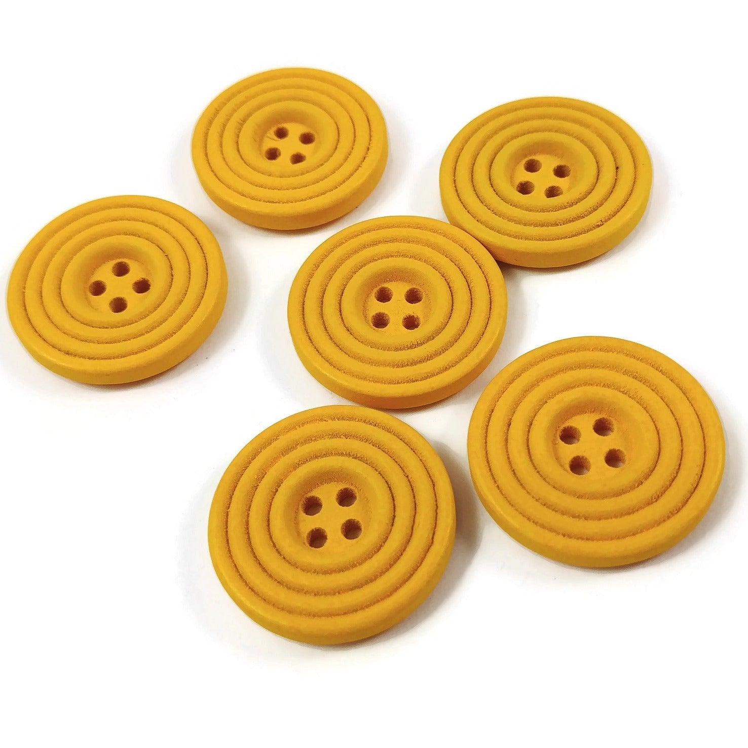 1 inch wooden sewing buttons 25mm - Set of 6 circle wood button - Choose your color