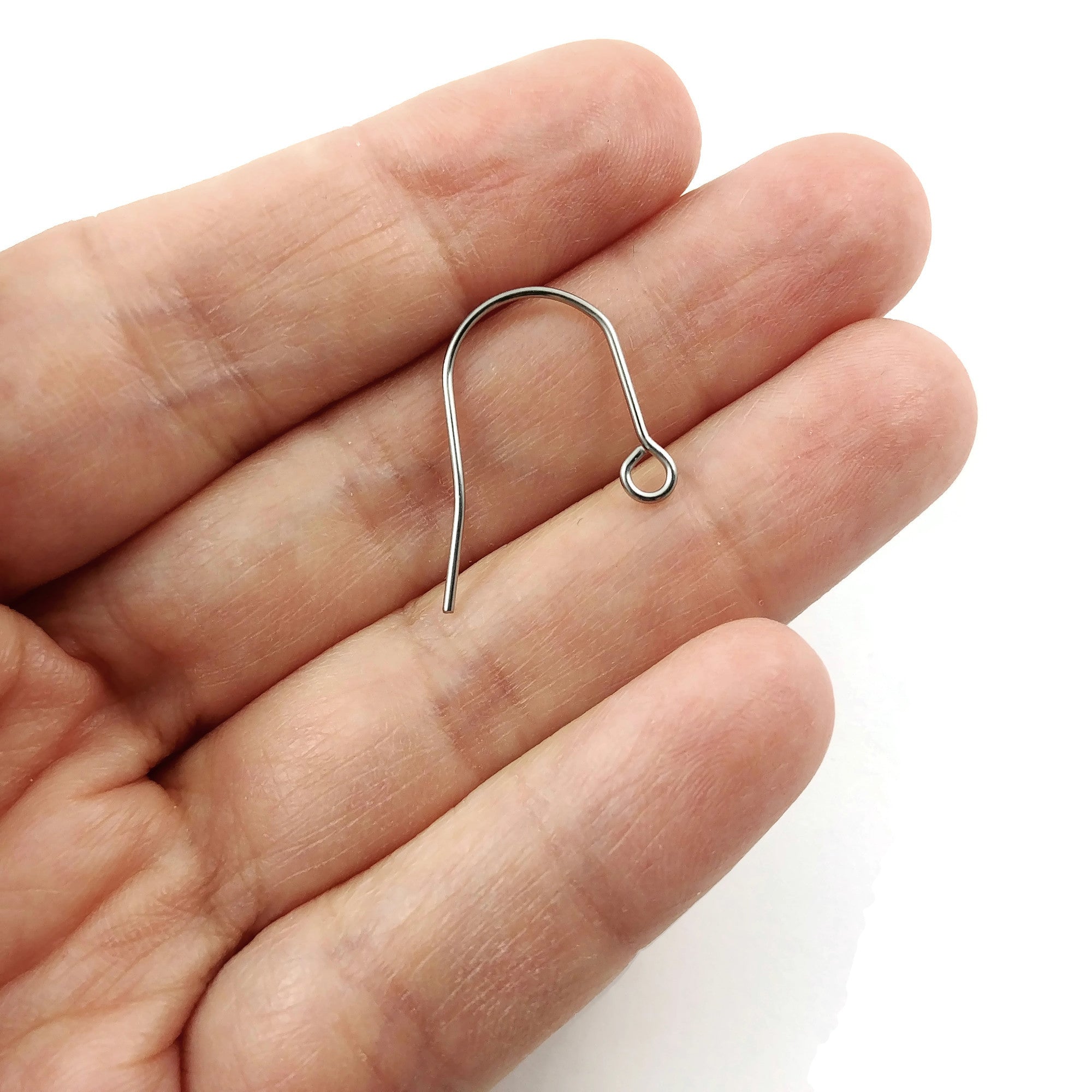 Nickel free stainless steel minimalist earring hooks 50 pcs (25 pairs) Hypoallergenic