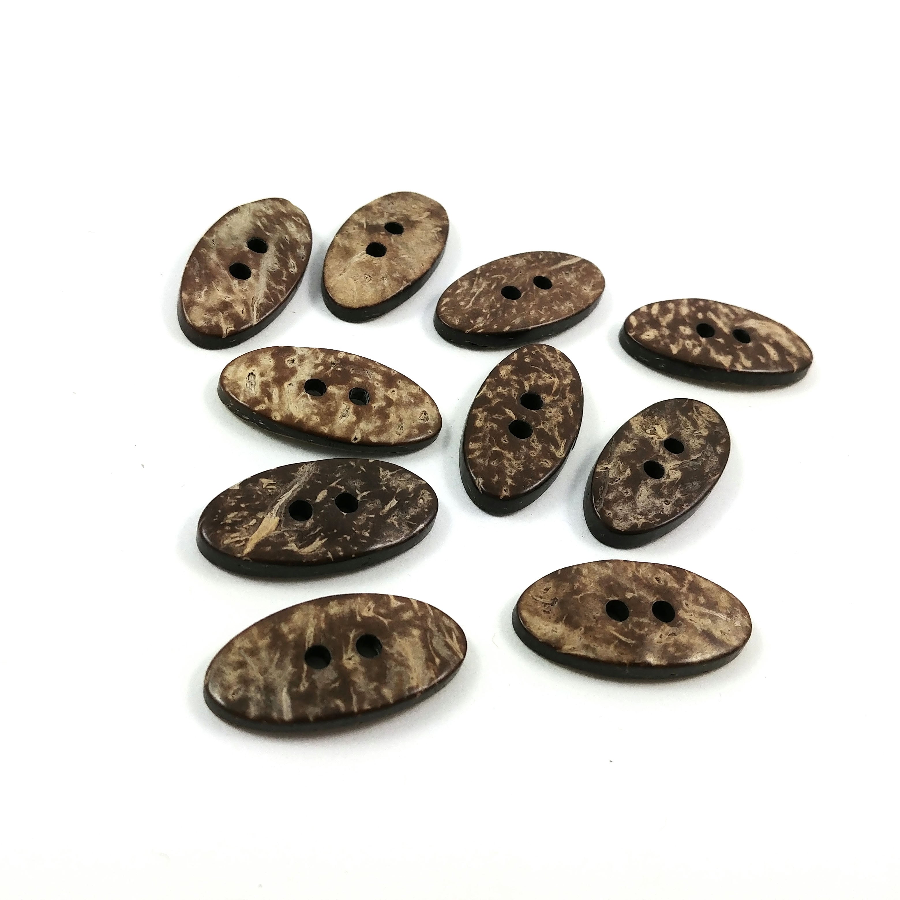 4 Oval coconut buttons 1 inch