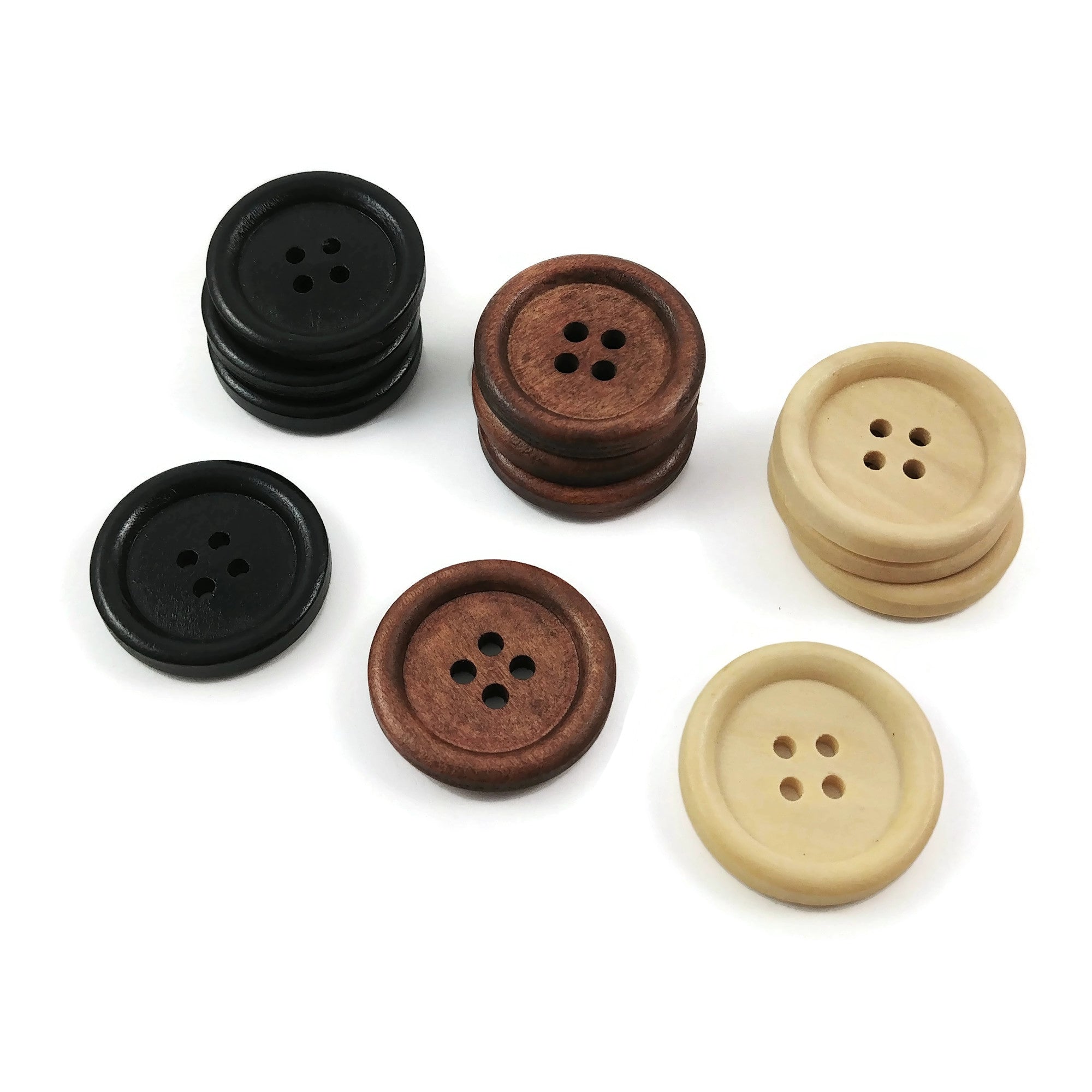 25mm brown wooden snowflake buttons, pack of 10 - The Button Shed