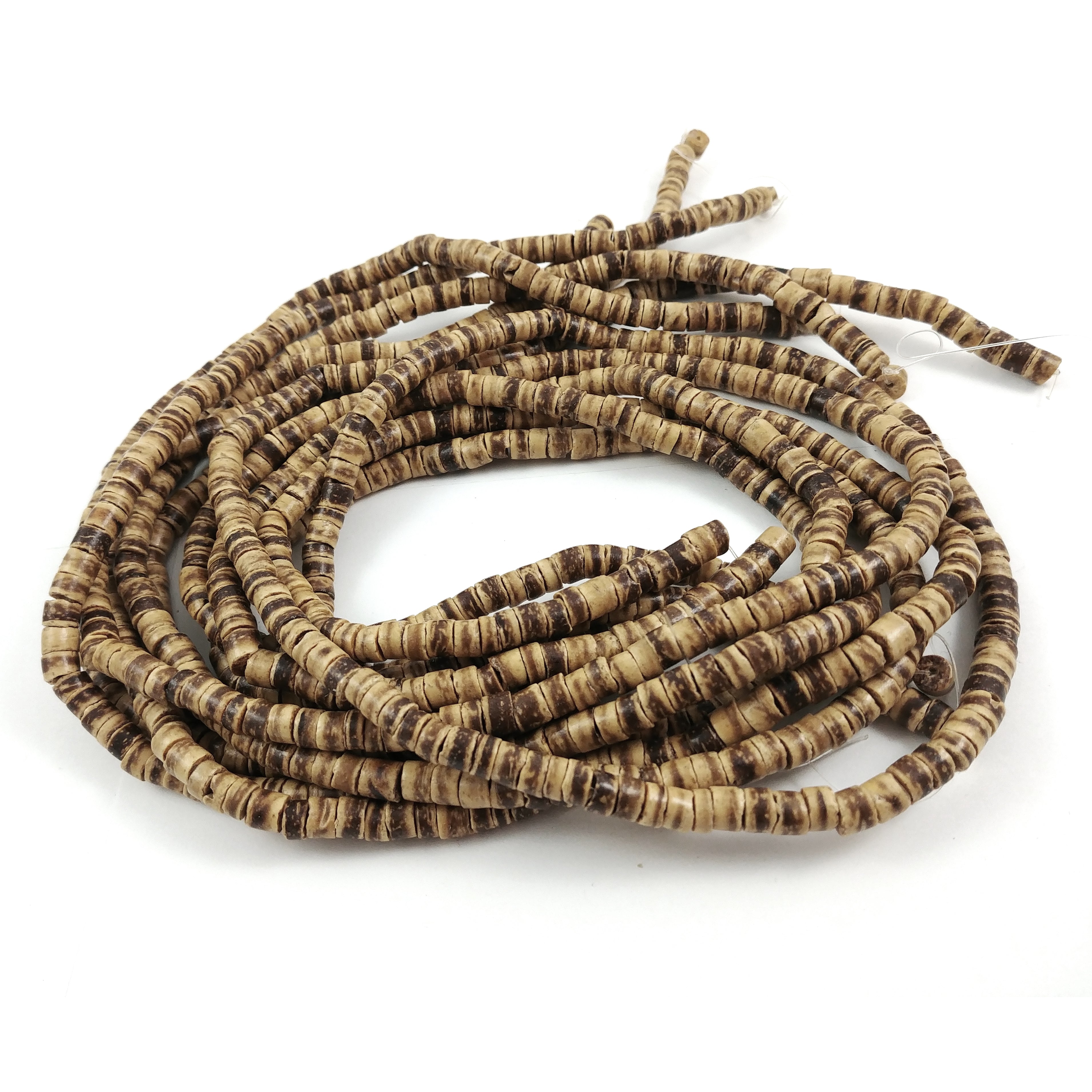 150 Natural beige coconut wood Beads - Donuts Rondelle Disk Heishi Beads 5mm