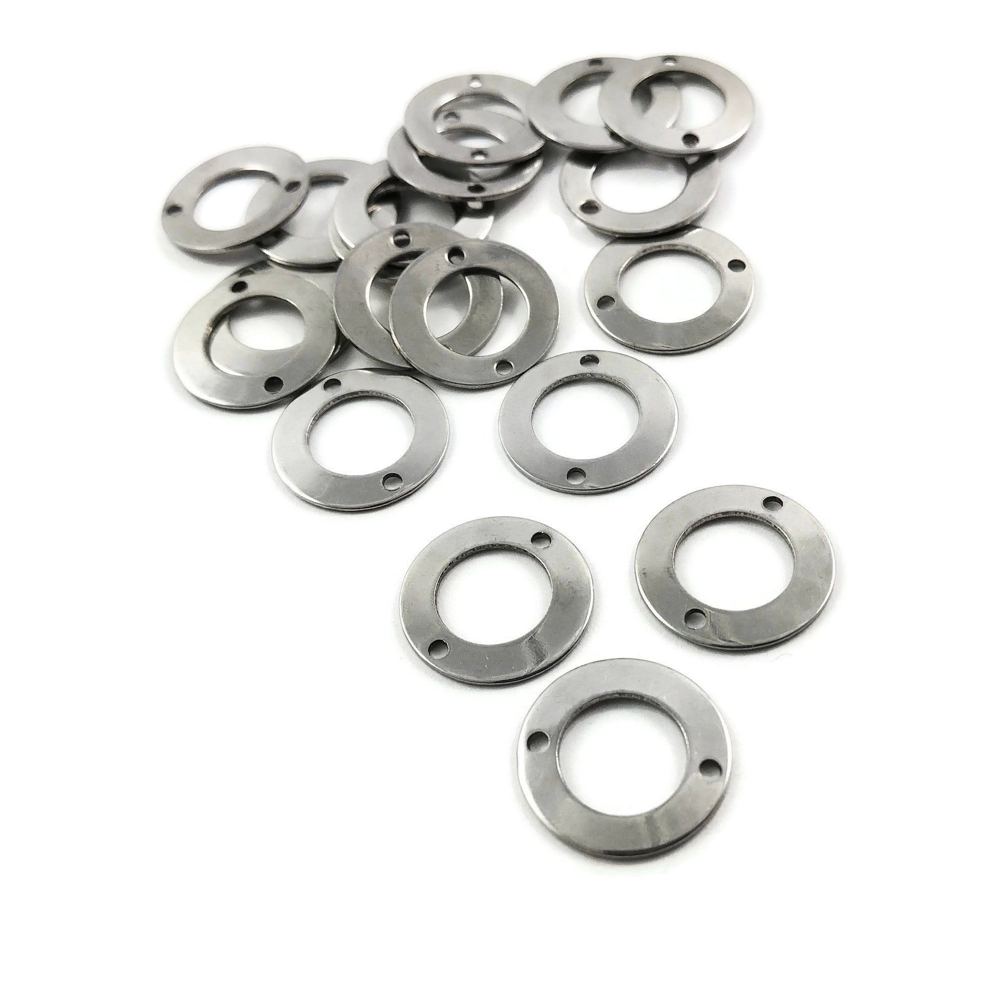 6 Donut connector stainless steel charms