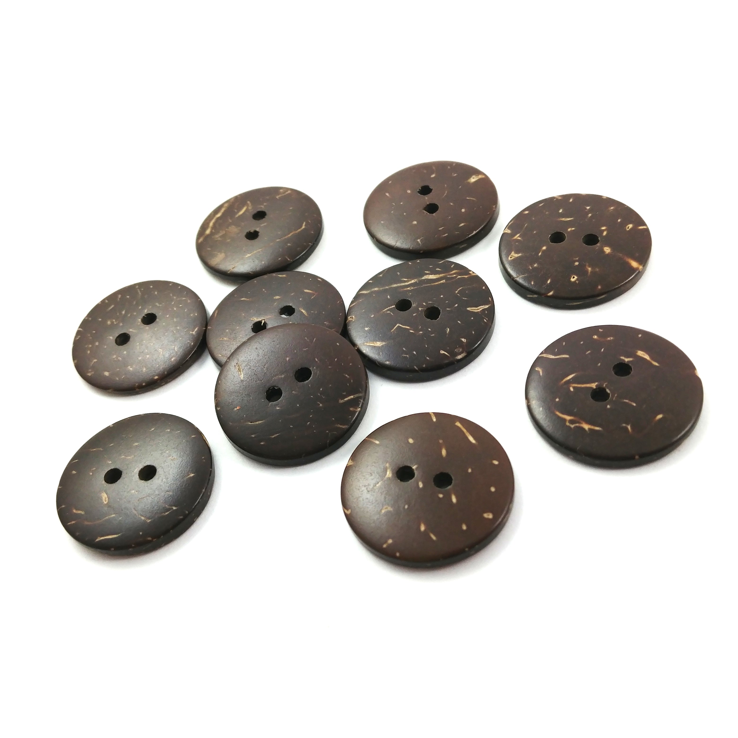 Brown Coconut Shell Buttons 20mm - Natural and Eco Friendly