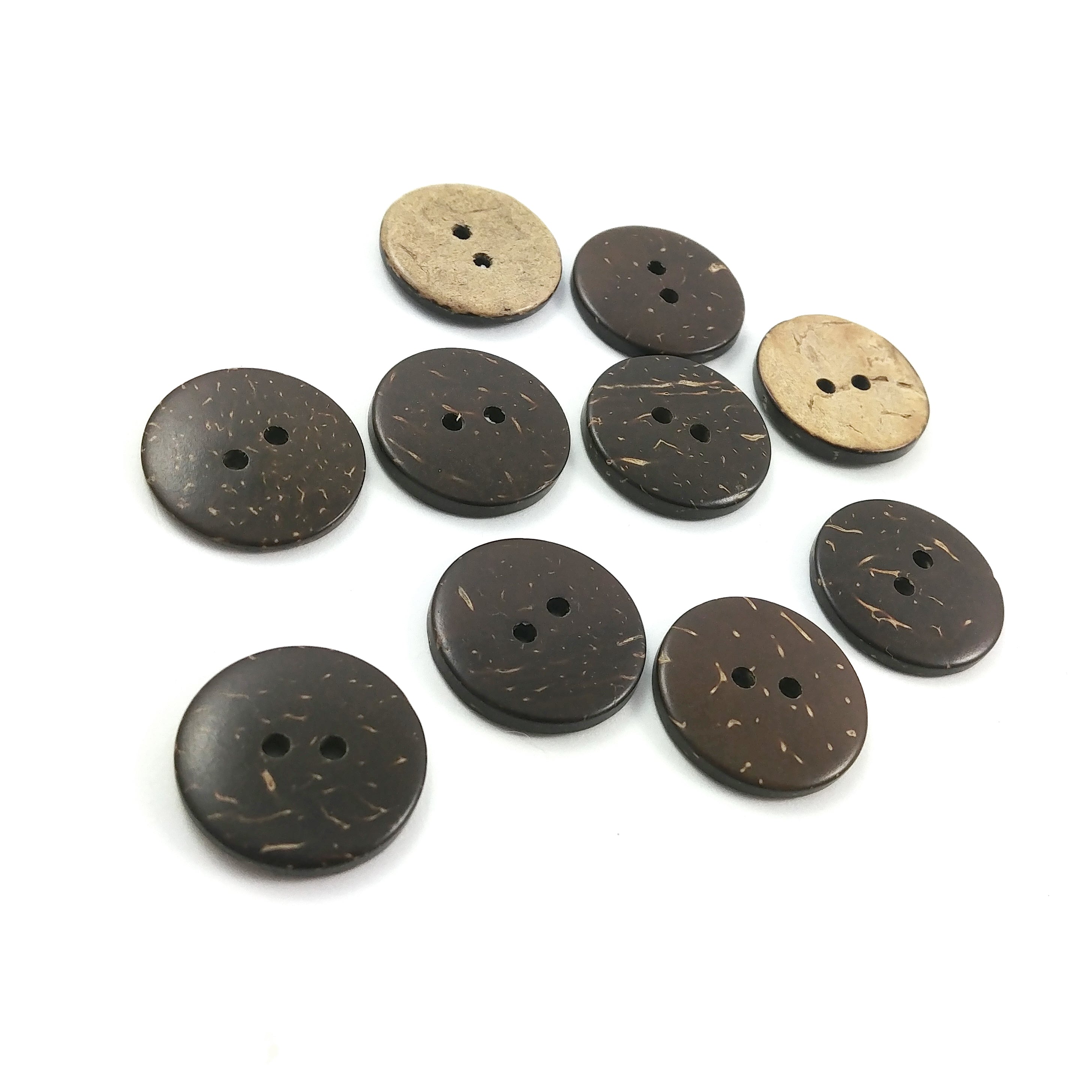 Brown Coconut Shell Buttons 20mm - Natural and Eco Friendly