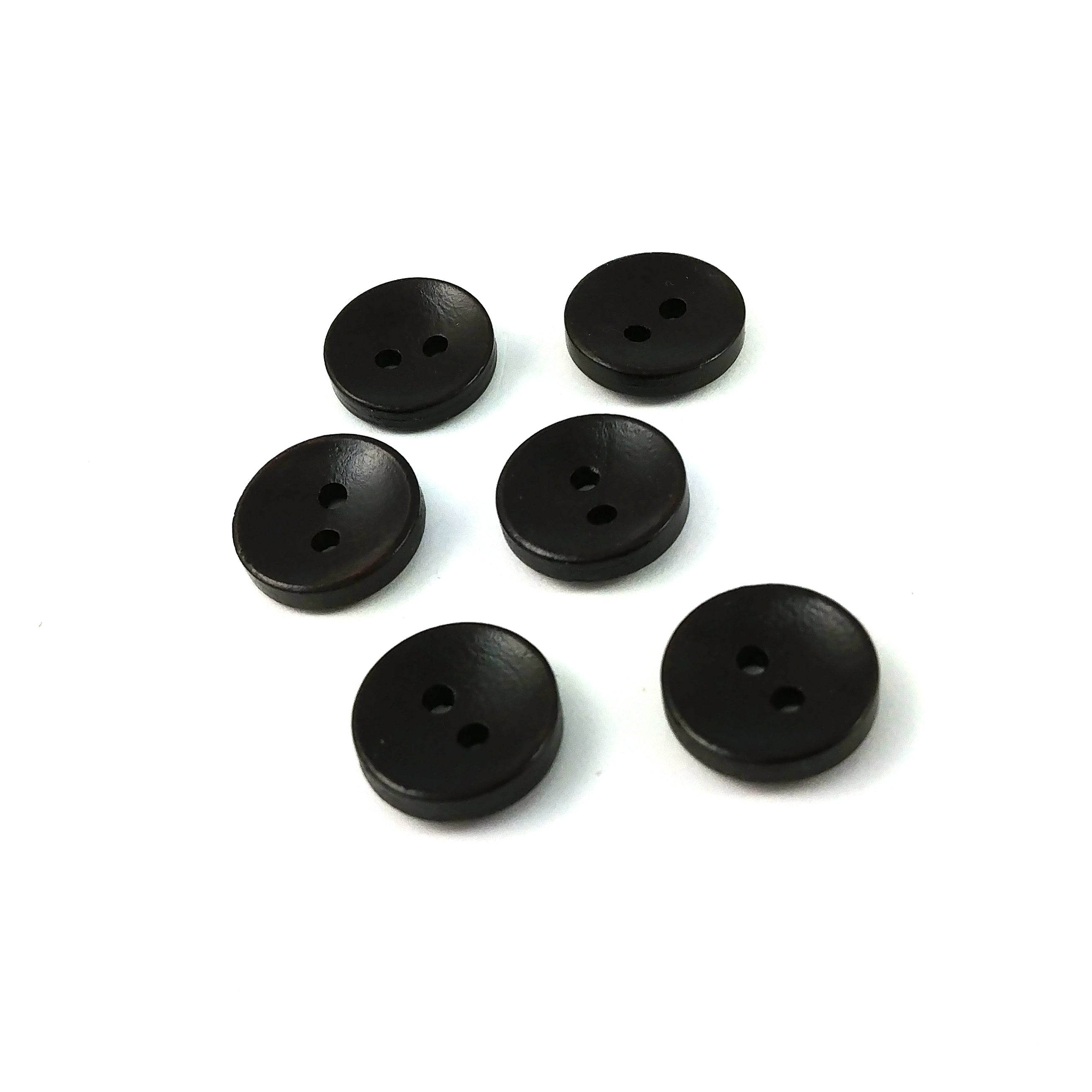 Dark Button 15mm - set of 6 wood buttons