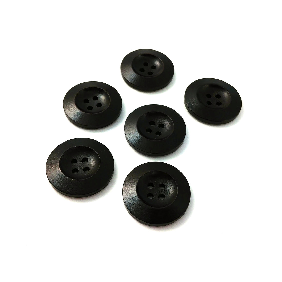 Dark brown Wooden Sewing Buttons 25mm - set of 6 natural wood button