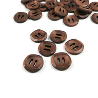 Petit bouton de bois marron de 2cm - ensemble de 6 boutons en bois naturel