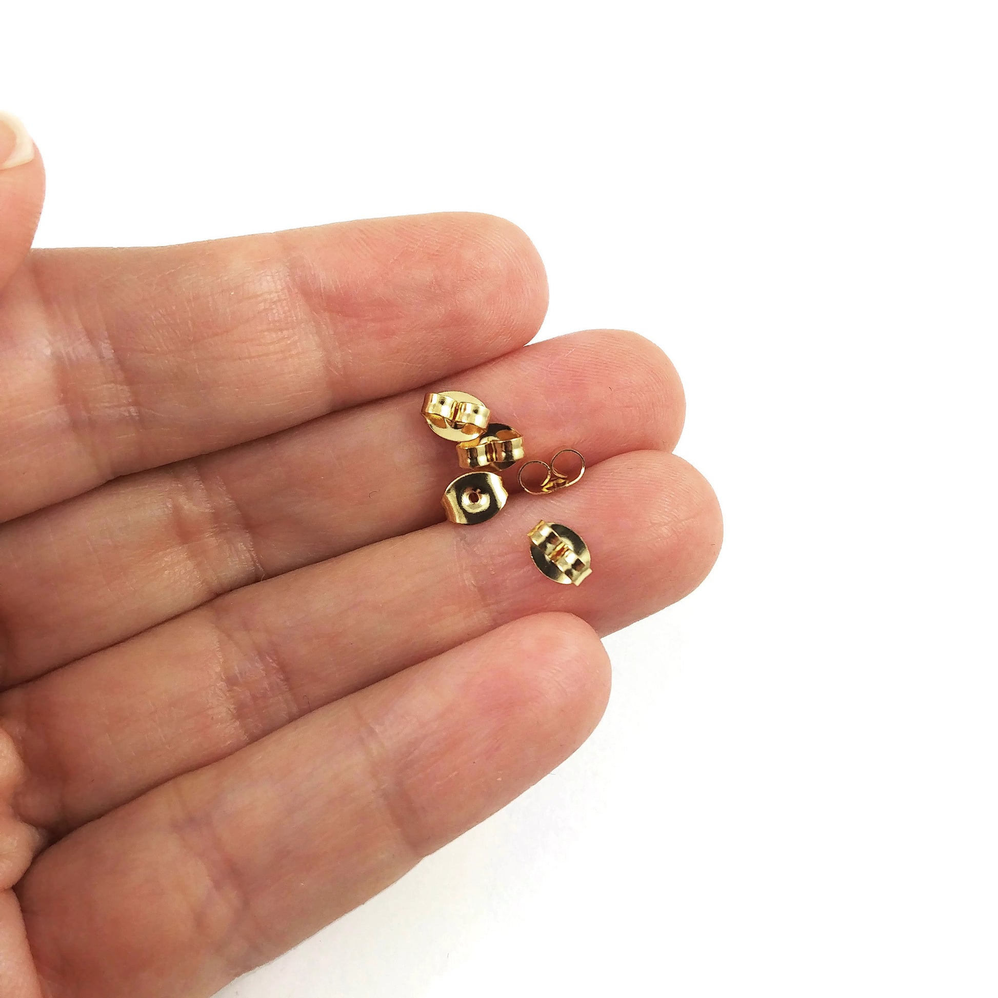 Golden earring back stopper stainless steel butterfly earnut hypoallergenic  6mm