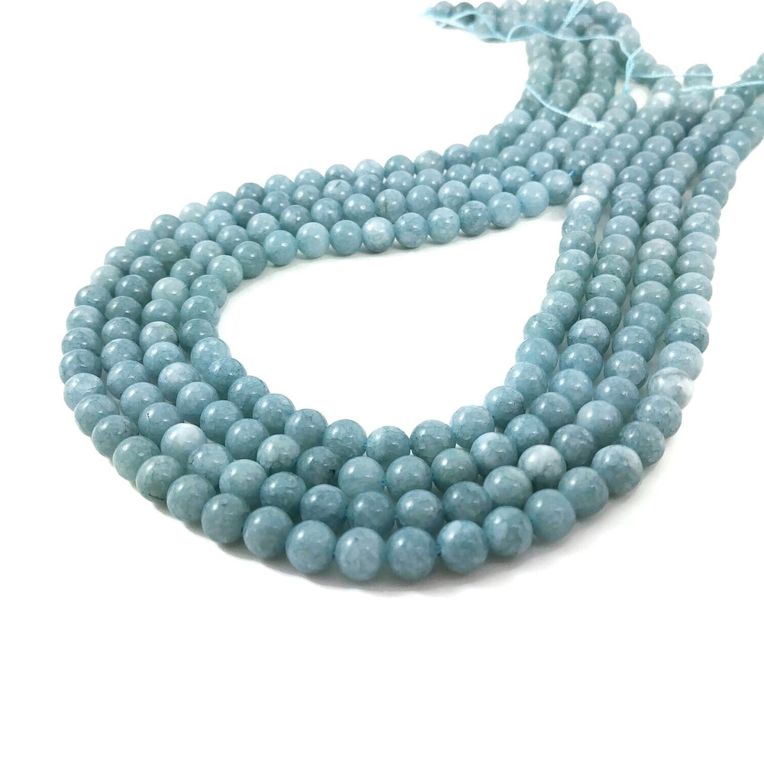 Blue Chalcedony Round Stone Beads Strands 6mm