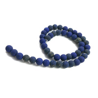 Frosted Natural Lapis Lazuli Round Beads Strands 4, 6 or 8mm - Blue