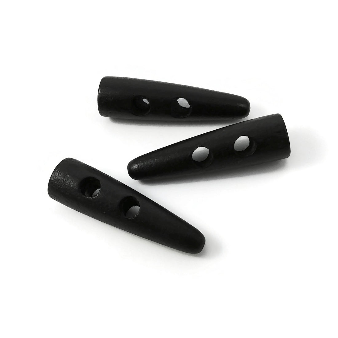 Toggle buttons - 3 big wooden toggle buttons - Black 2 inches