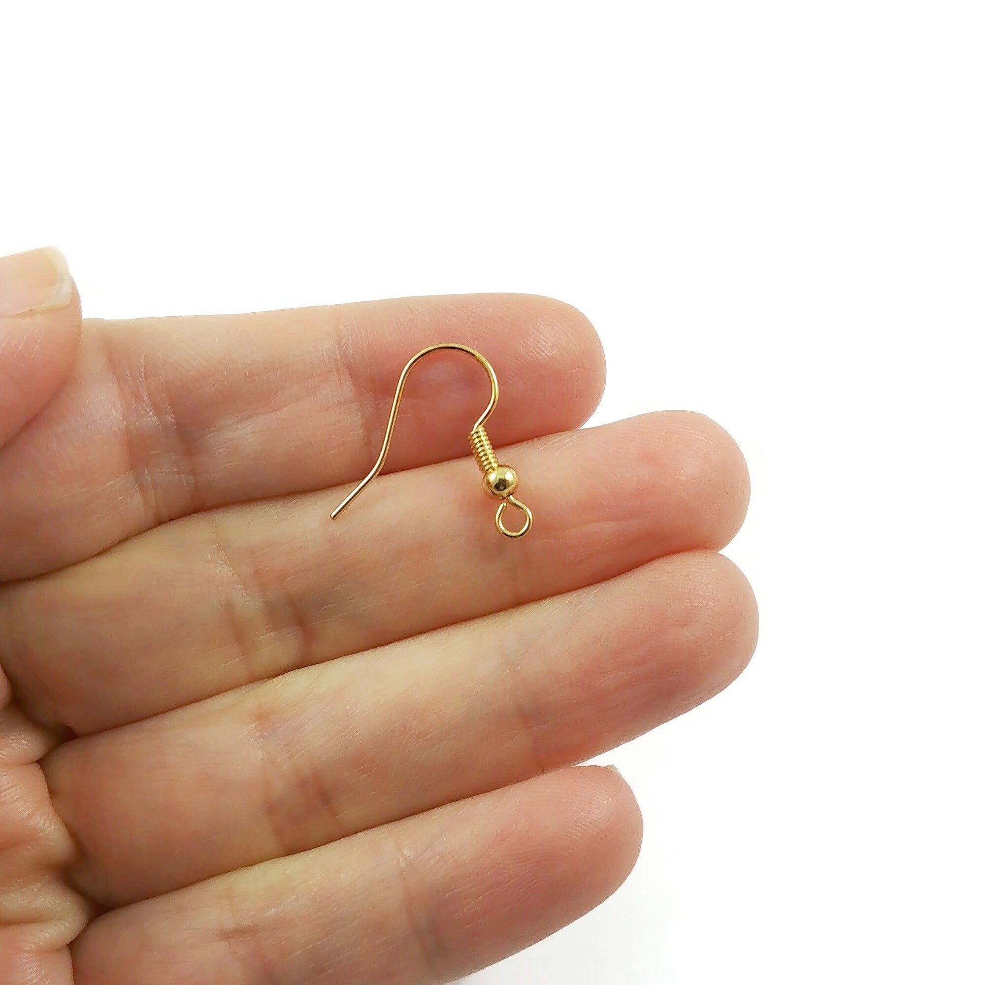 Nickel free earring hooks, Gold, Silver brass ear wire, Jewelry making