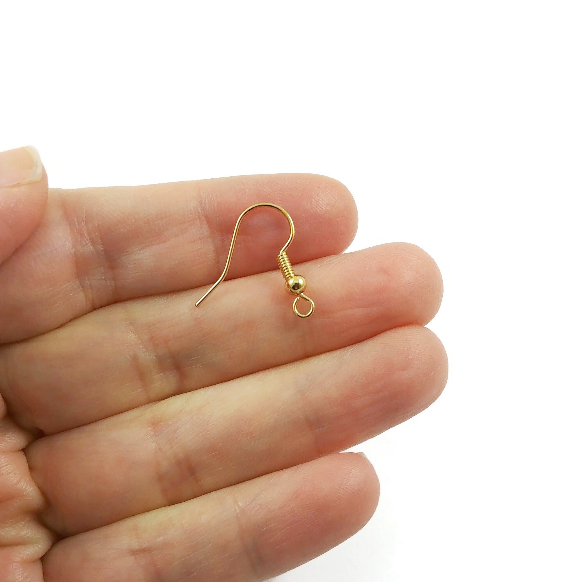 10 Brass earring hooks - Real 18K Gold Plated - Nickel free, lead free and cadmium free earwire