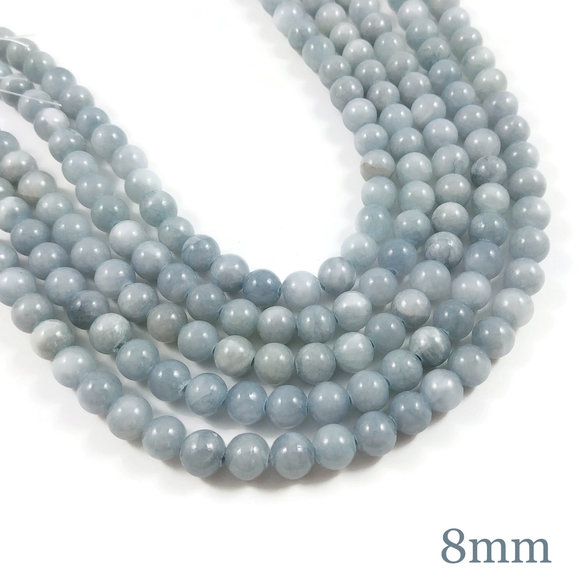 Blue Chalcedony Round Stone Beads Strands 8mm
