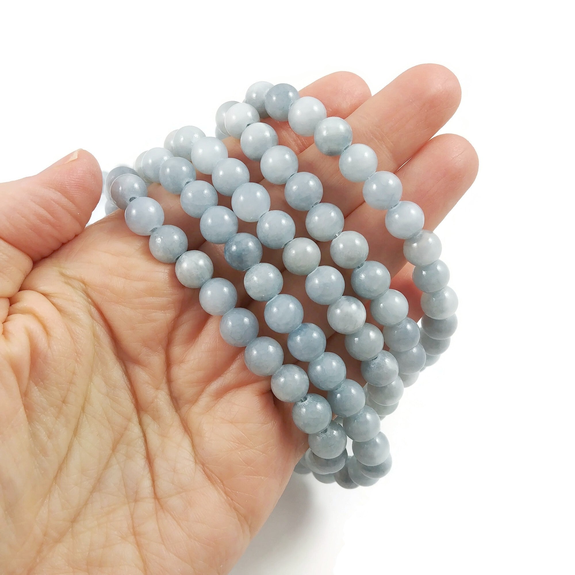 Blue Chalcedony Round Stone Beads Strands 8mm
