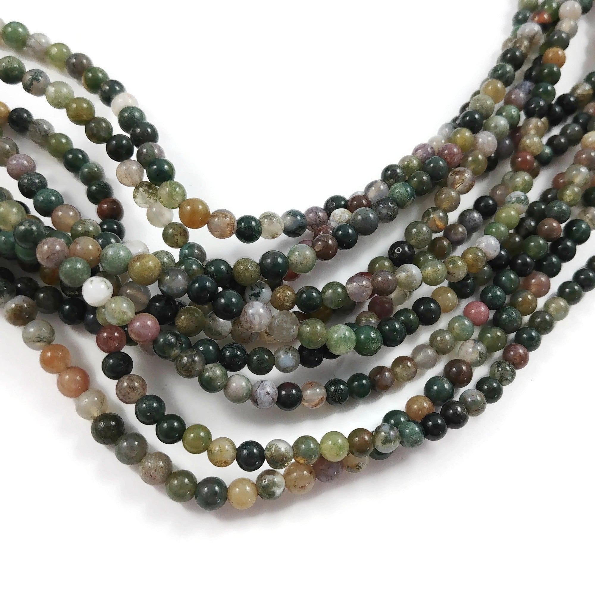 Natural Indian Agate Stone Beads Strands 4 or 6mm Round