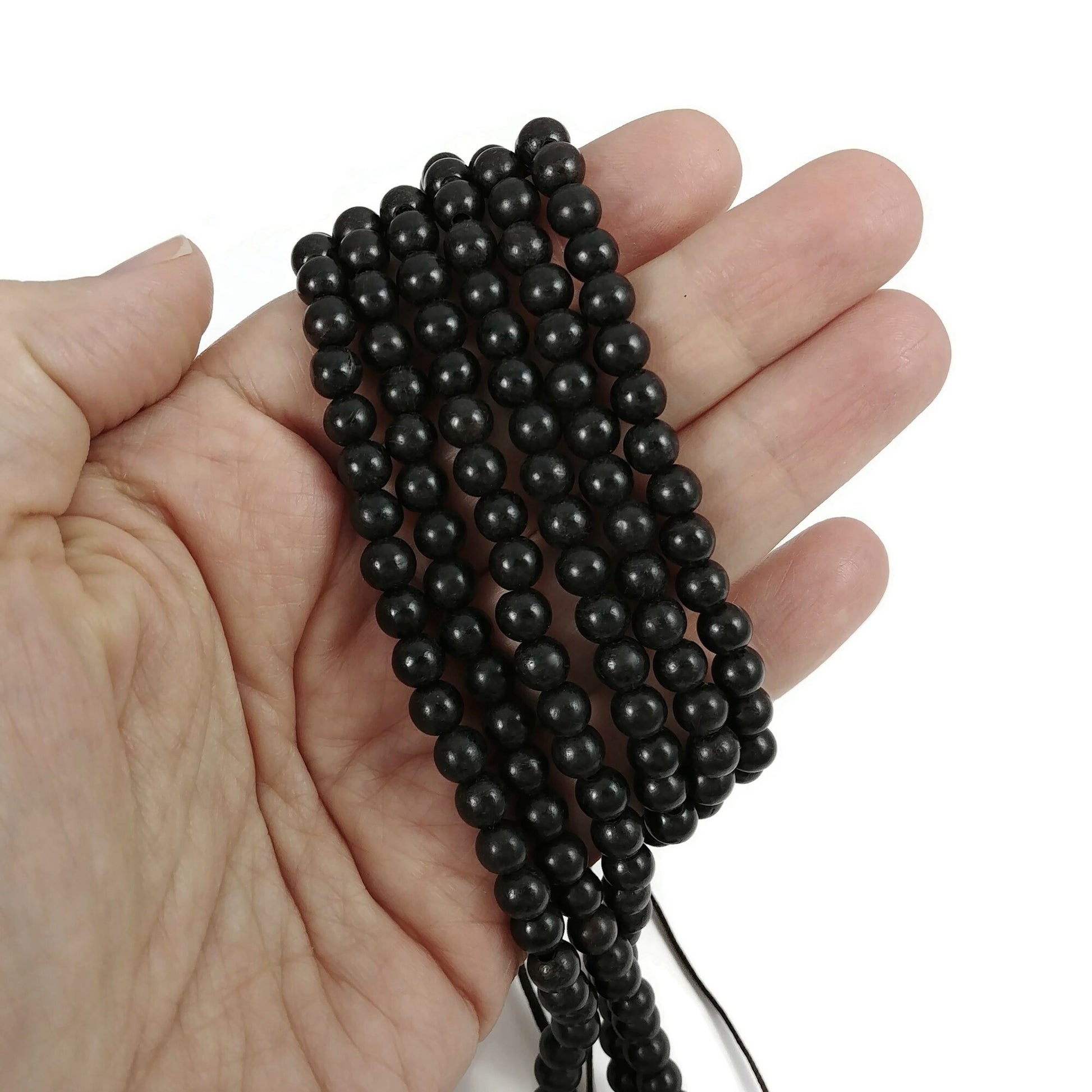 Ebony beads 6mm, 8mm, 10mm Natural Mala Wooden Bead Jewelry making