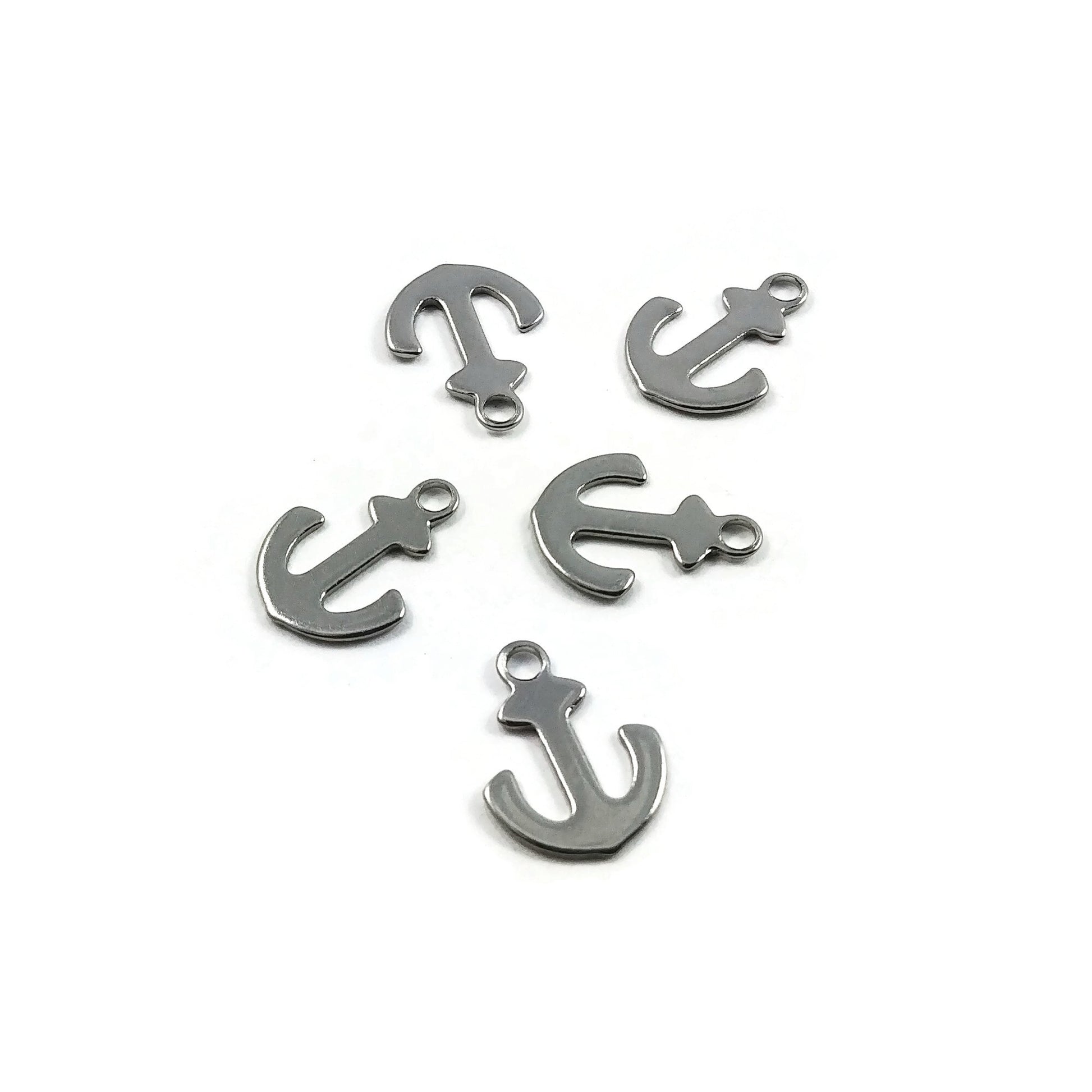 5 Anchor charms stainless steel hypoallergenic charms