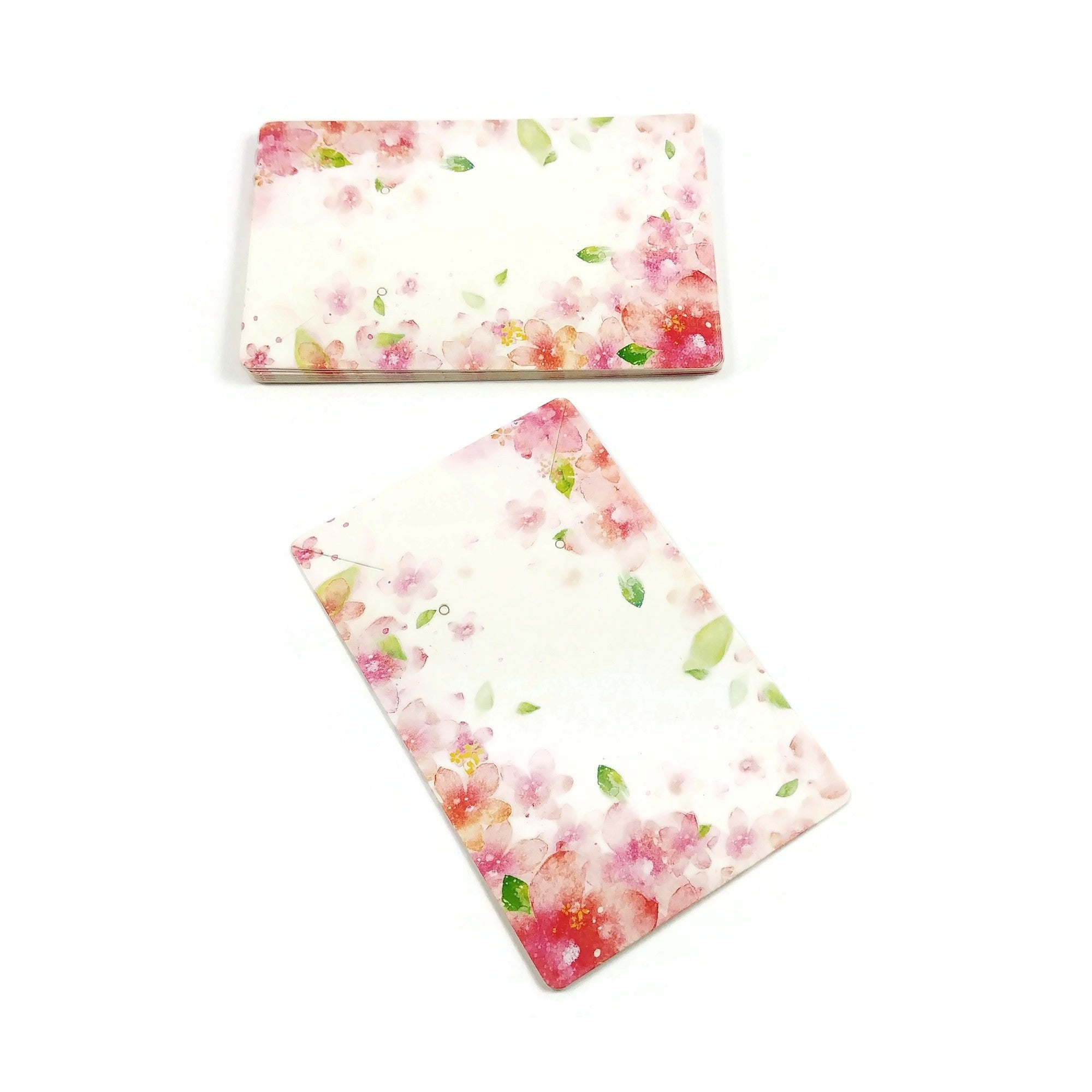 Paper Ear Studs Hang Tag Jewelry Display Card Earring - pink flower pattern