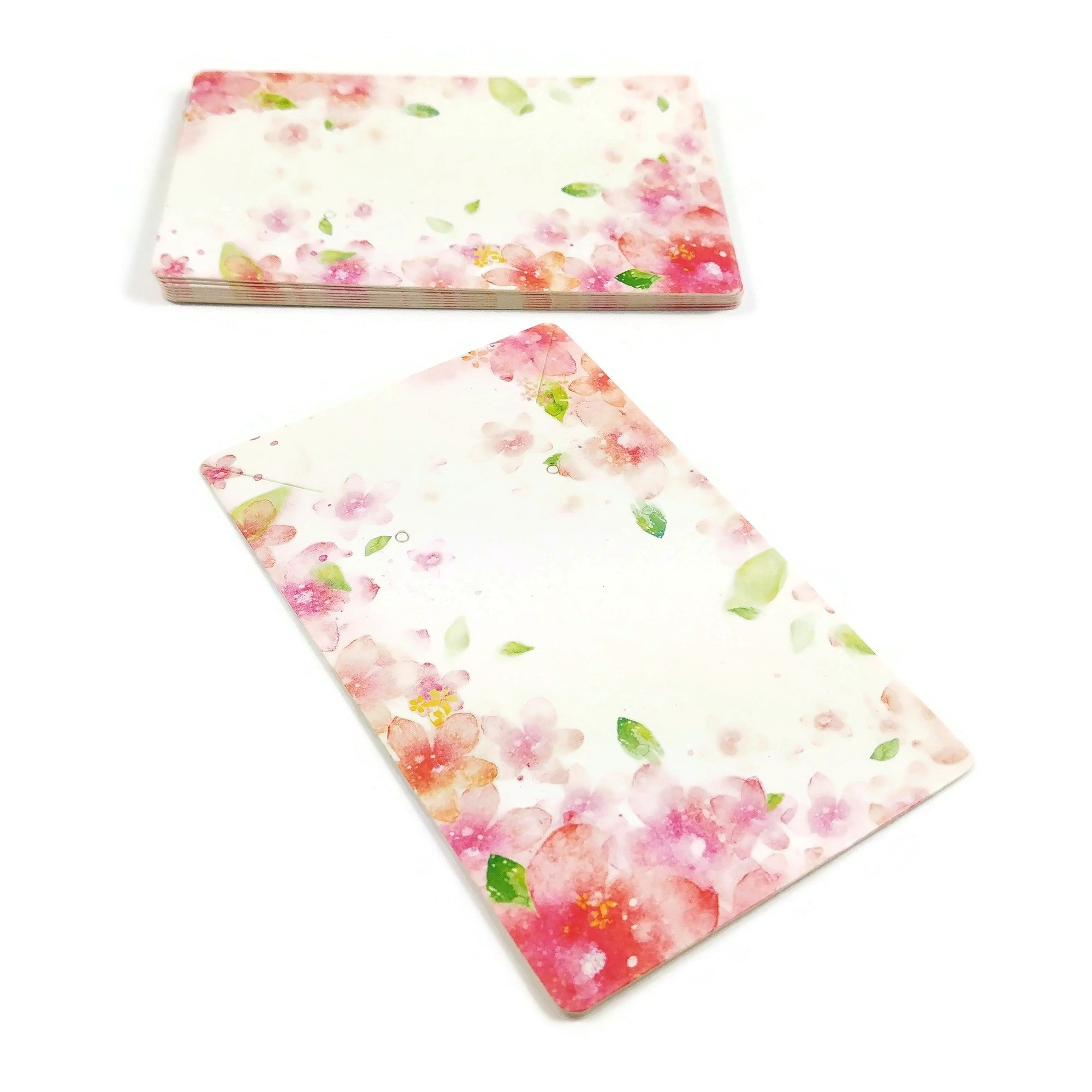 Paper Ear Studs Hang Tag Jewelry Display Card Earring - pink flower pattern
