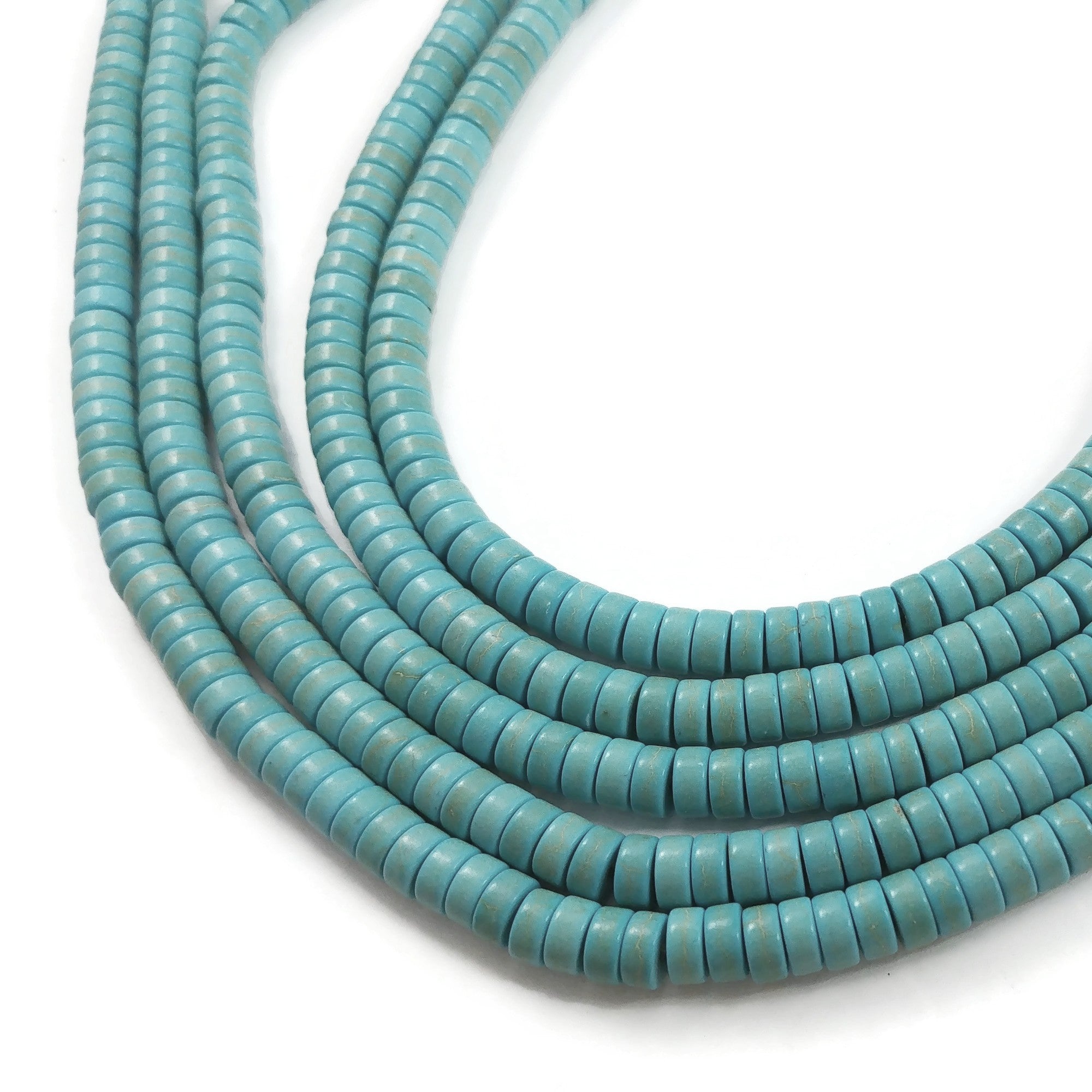 Turquoise Stone Beads Strands 6mm Rondelle