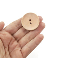 Bouton de bois brut de 20, 30, 35 ou 40mm - ensemble de 2 boutons en bois naturel