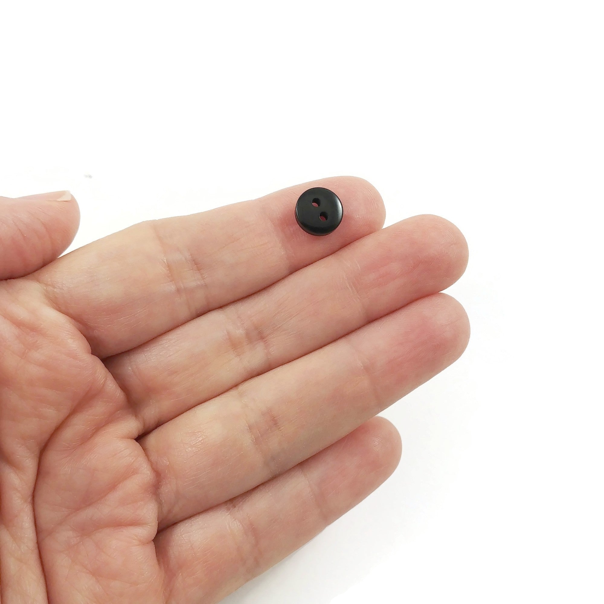 9mm black plastic buttons, Small resin sewing buttons