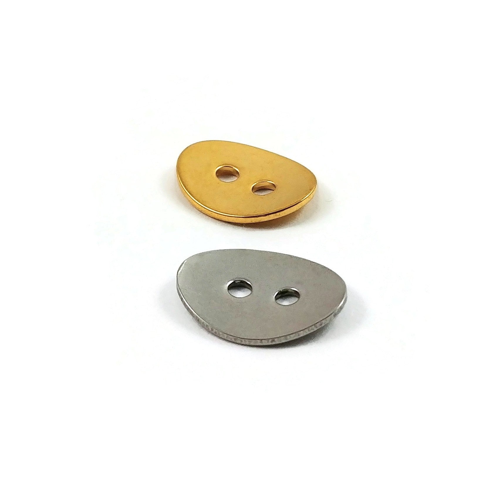 Boutons ovales en acier inoxydable 14mm