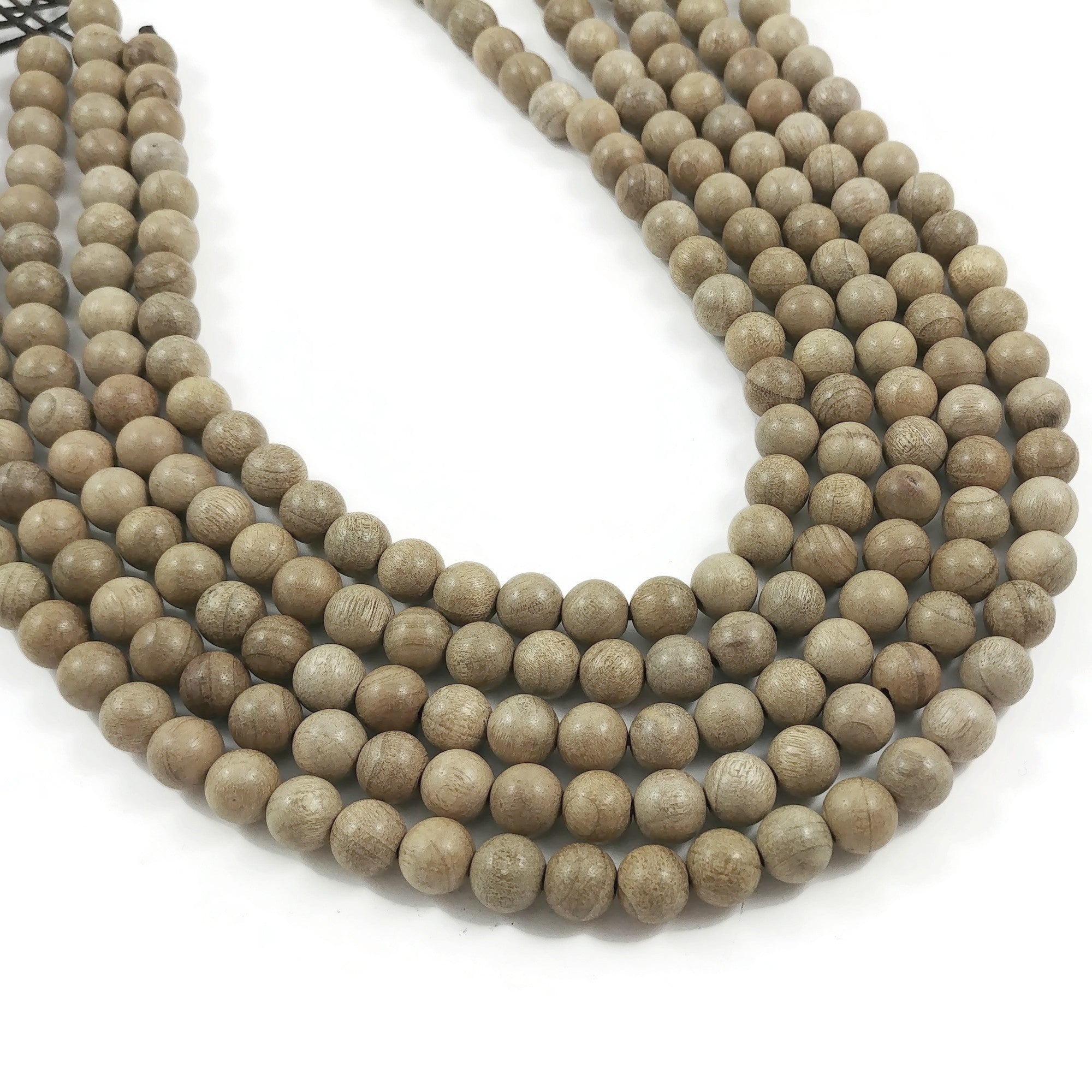 Perles rondes en bois taupe naturel 6, 8 ou 10mm