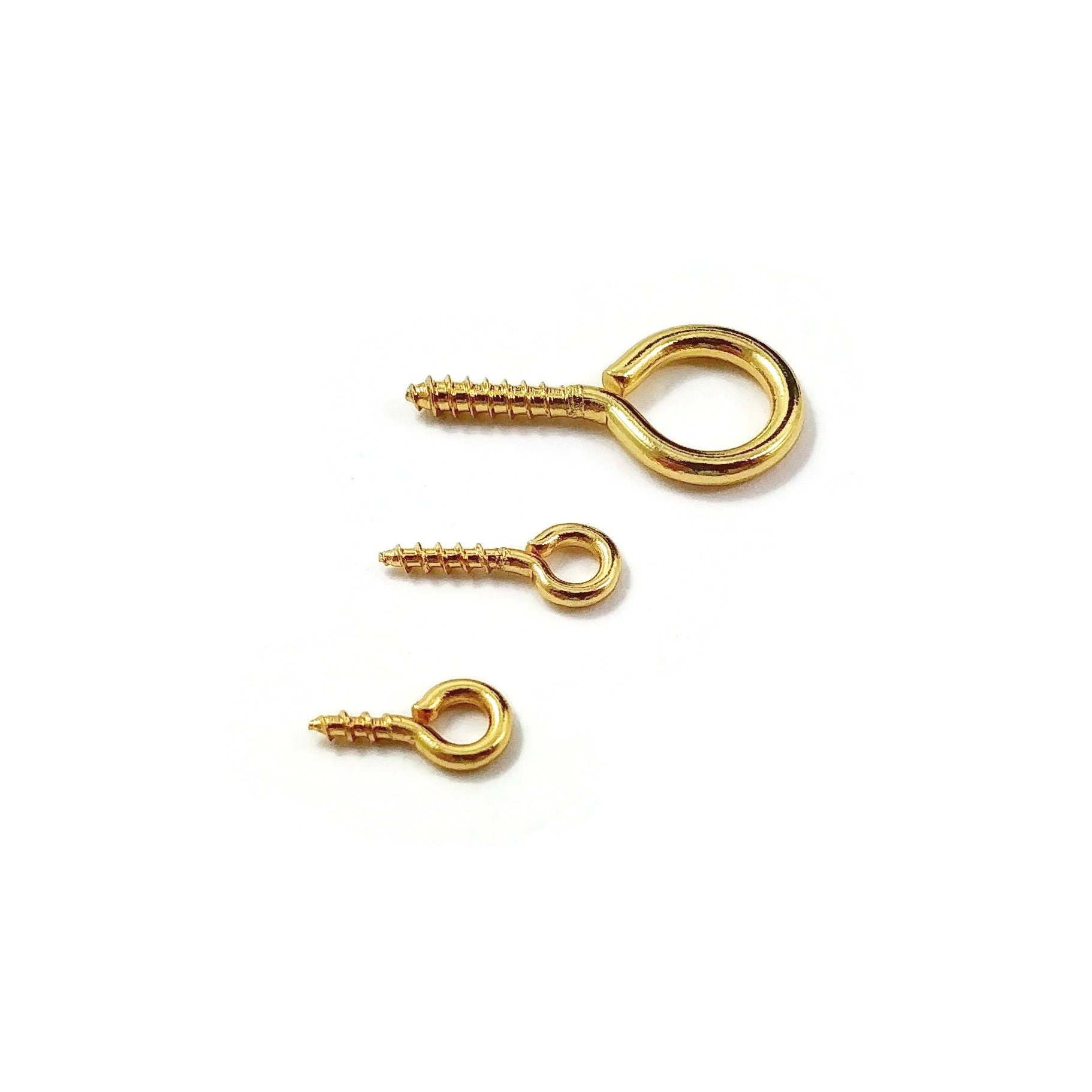 Gold Screw Eyes Bails - Stainless Steel Bails Top Drilled
