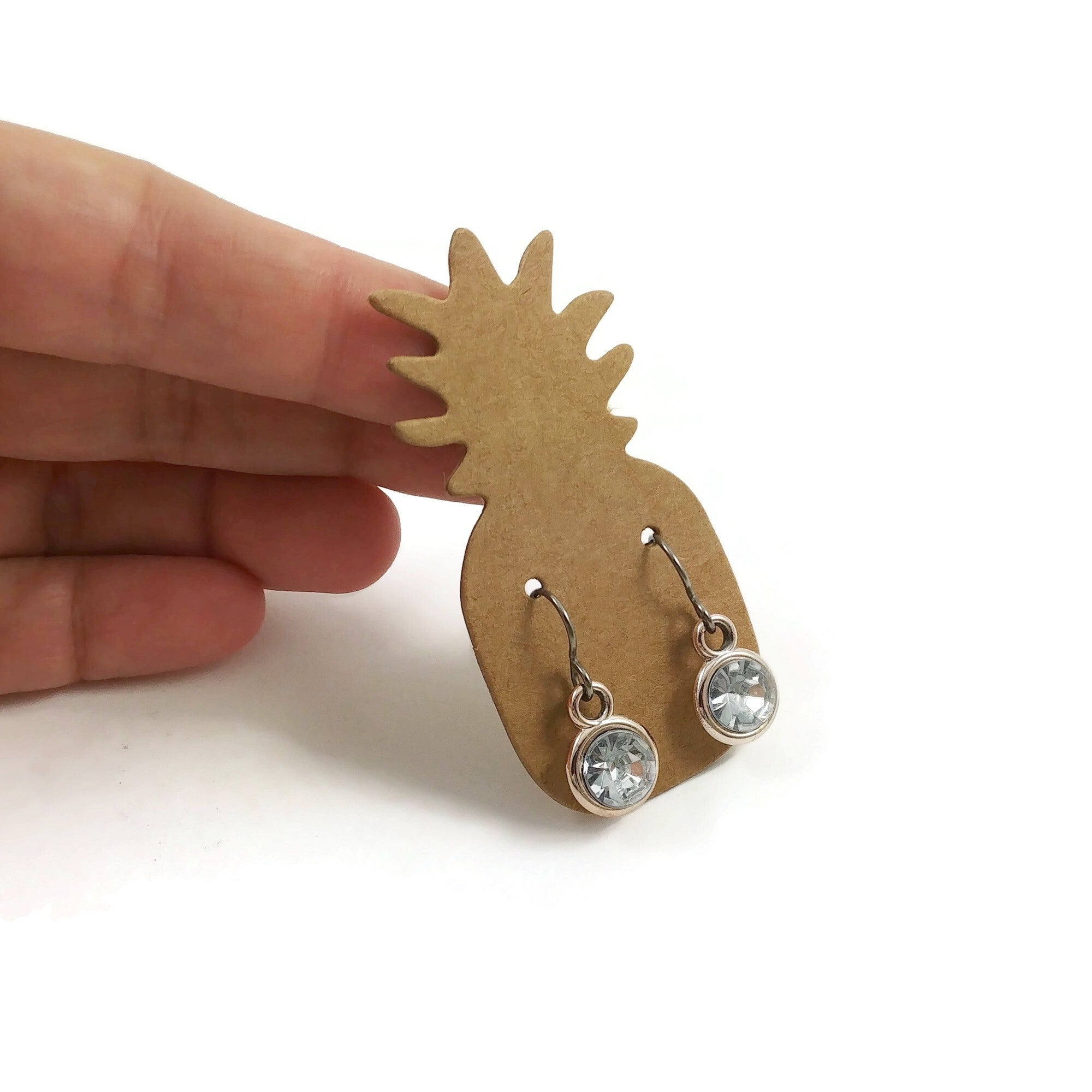 Pineapple kraft paper ear studs hang tag jewelry display card earring