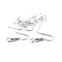50 Grade A silver plated iron earring hooks