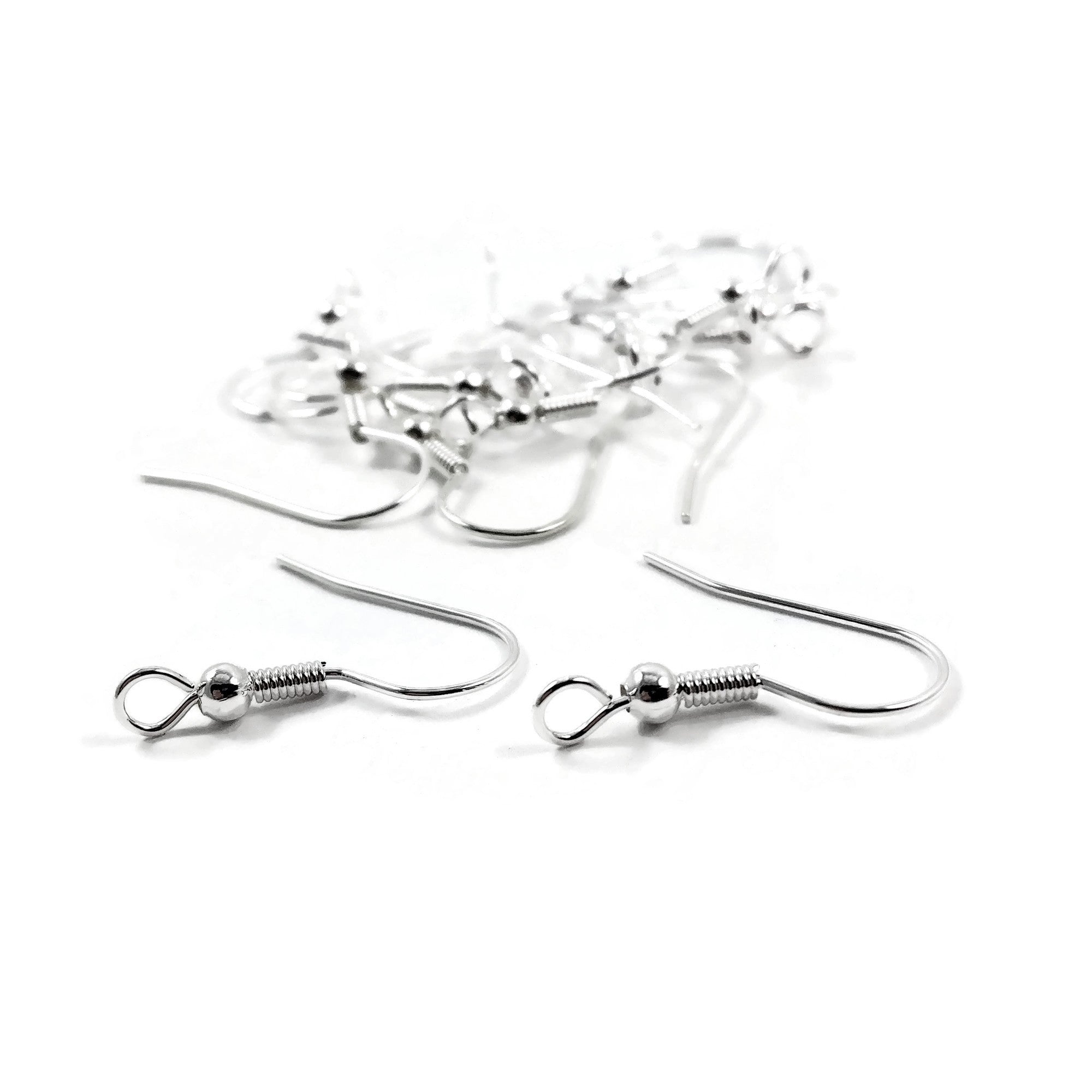 Grade A Silver Plated Iron Earring hooks - Nickel free, lead free and cadmium free earwire
